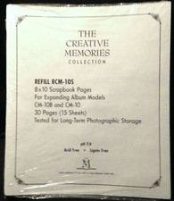 Creative Memories 8x10 White ruled Scrapbook Pages 10 pages 5 sheets RCM-10R