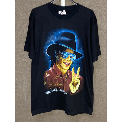 90s Vintage Michael Jackson History Multicolor Logo Short Sleeve T-Shirt