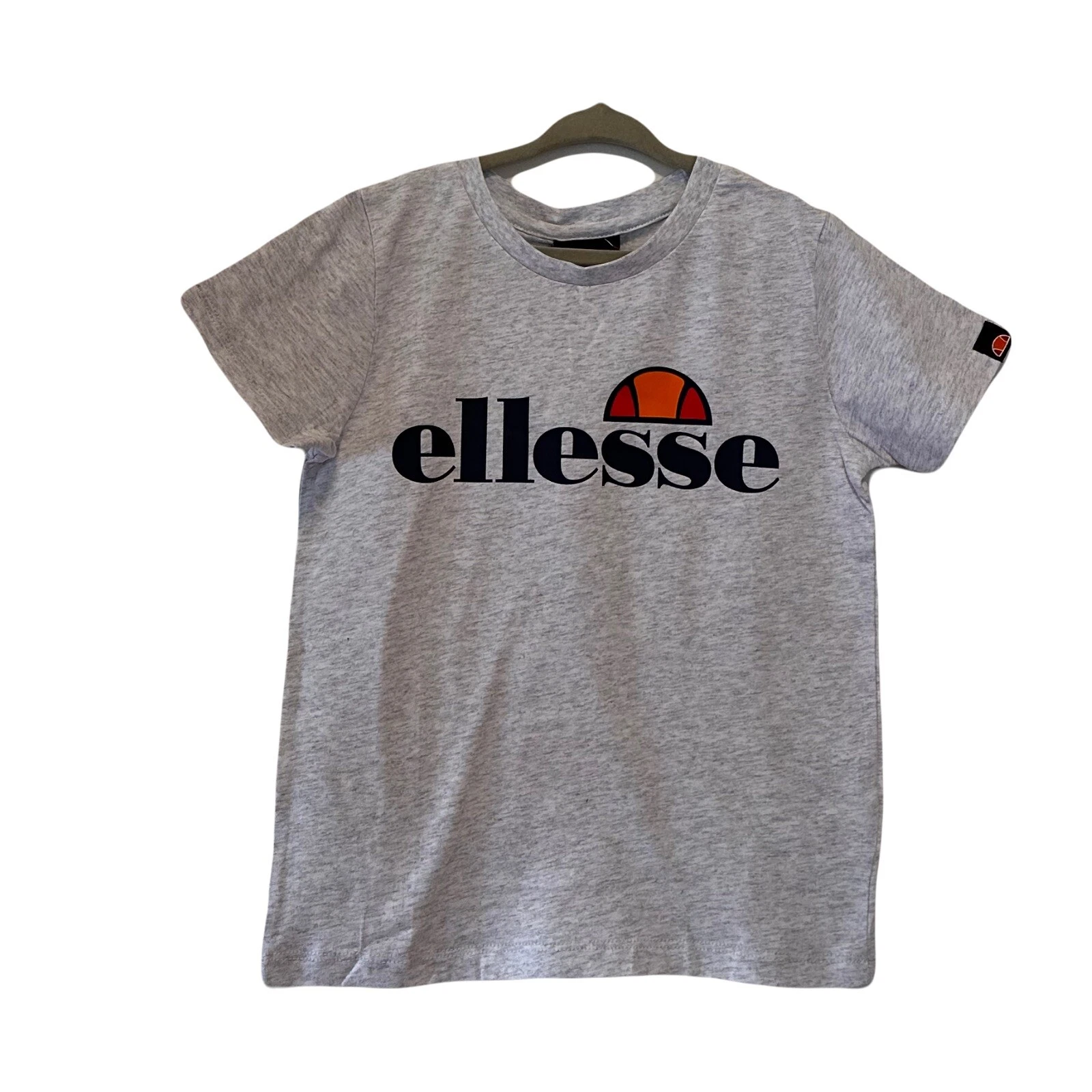 Ellesse T-shirt Boy Kis Size 6-7 Y Light Cray Crew Neck 3/4 Sleeve Ellesse Logo