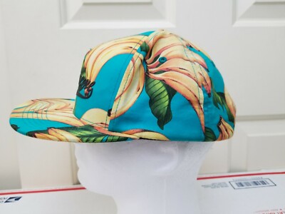 Supreme Banana 5 Panel Snapback Hat Cap Teal Blue All Over Print