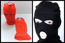 Mens Adult Black Navy Blue Orange Moisture Wicking 3 Hole Ski Mask  Neck Warmer