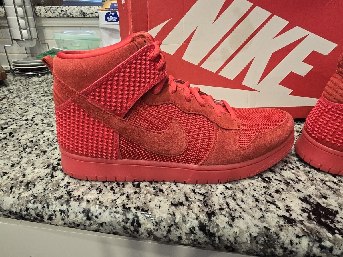 Size 13- Nike Dunk High CMFT Premium Red October 2015 | eBay