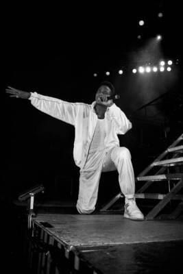 Doug E. Fresh performs at the Genesis Convention Center in Gary, - 1988 Photo