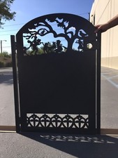 Custom Size Stylish Art Design Pedestrian Metal Fence Gate For Home Security