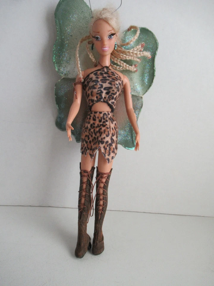 OOAK Fairy Barbie Doll Crafted Wings Leopard Clothes & more Beautiful  Details - Image 2 of 4