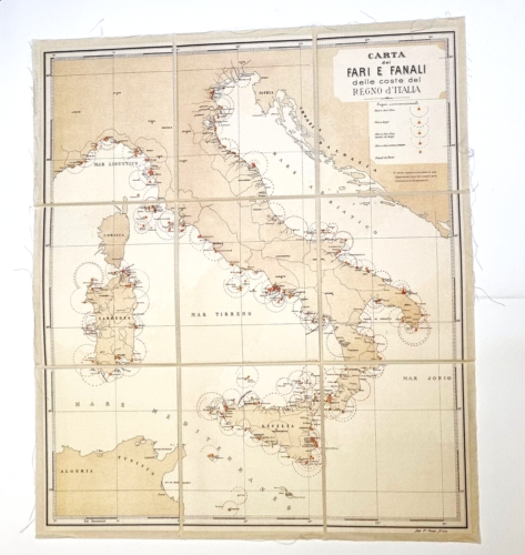 CARTA DEI FARI E FANALI DELLE COSTE DEL REGNO D'ITALIA -  F.LLI TREVES 1888 - Foto 1 di 3
