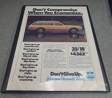 Plymouth Volare Print Ad Framed 8.5x11  1978 Wall Art