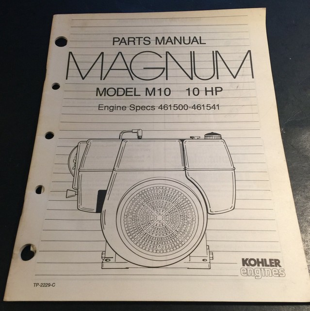 Genuine KOHLER Small Engine Illustrated PARTS Manual for model M10 TP