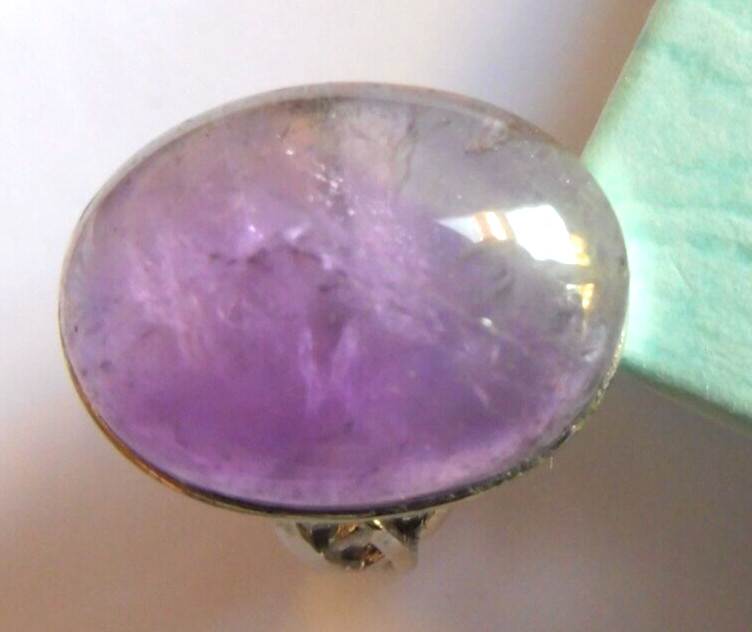 Bague en kunzite véritable pierre de sérénité argent ajustable - 2