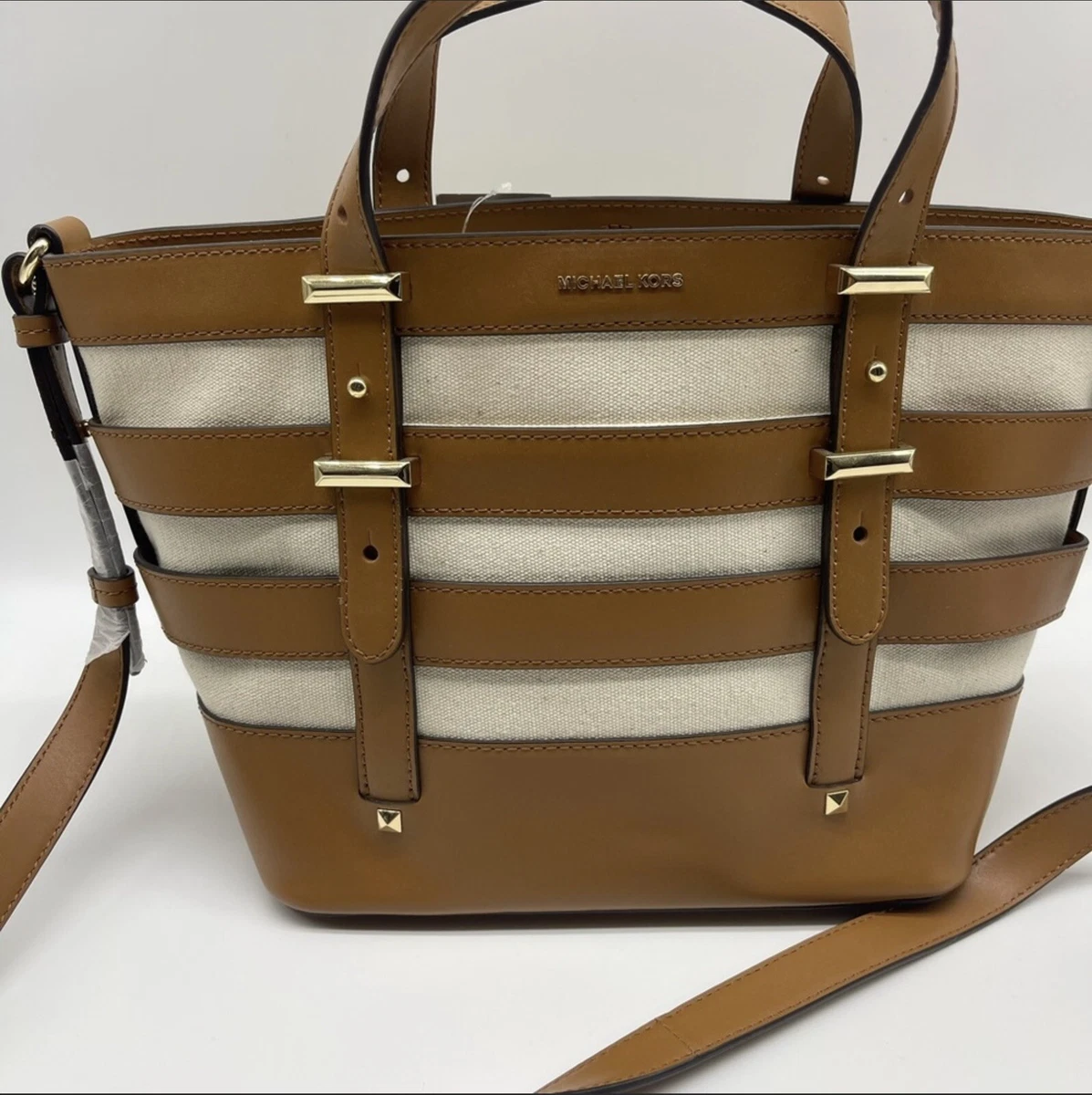 MICHAEL MICHAEL KORS Marie Medium Cage Tote Women Hand Bag Brow