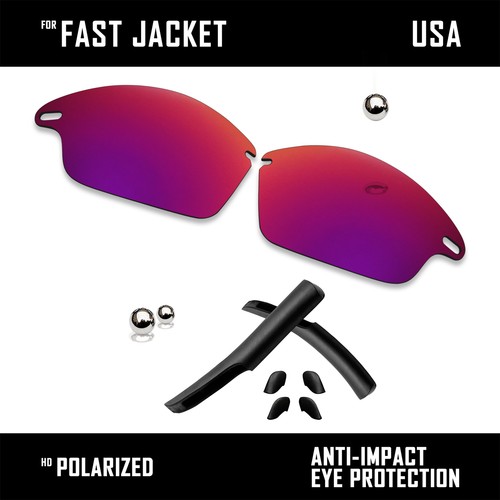 Anti Scratch Polarized Replacement Lens&Rubber Kit for-Oakley Fast Jacket OO9097 - Picture 14 of 17