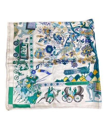 HERMES Fantaisies Indianes Carre 90 Bufanda Multicolor Loic Dubigeon De Colección Raro - Imagen 4 de 6