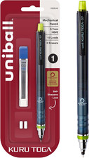 Uni-Ball Kuru Toga Mechanical Pencil with 0.7 Mm Lead Refills & Pencil Erasers, 