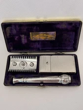 Vintage 1909 #500 ABC Set Gillette Pocket Edition  Razor Set w/ Case Ser.#B 3645