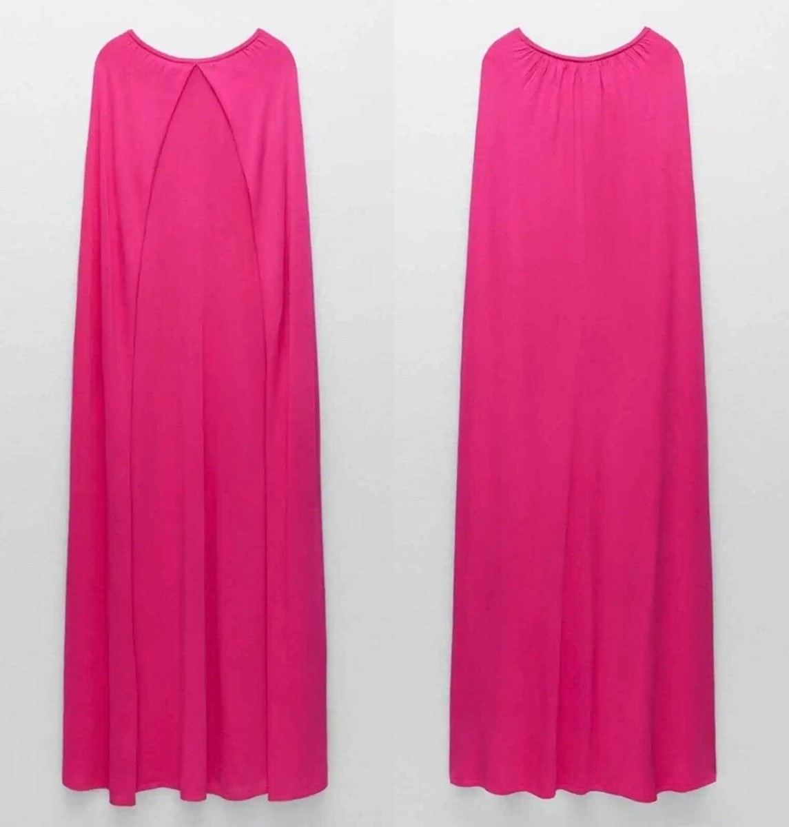 ZARA Limited Edition LONG KNIT CAPE Jacket DRESS Fuchsia Pink FASHION TREND  | eBay