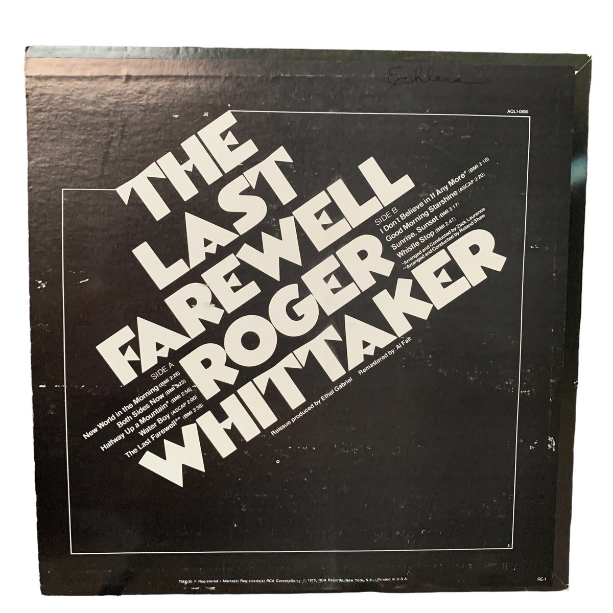 Roger Whittaker - The Last Farewell (VG/VG+) RCA Victor AFL 1-0855