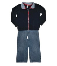 Size 4 Levi's Loose Fit Straight Leg Gray Jeans  Full Zip Black  Red Fleece