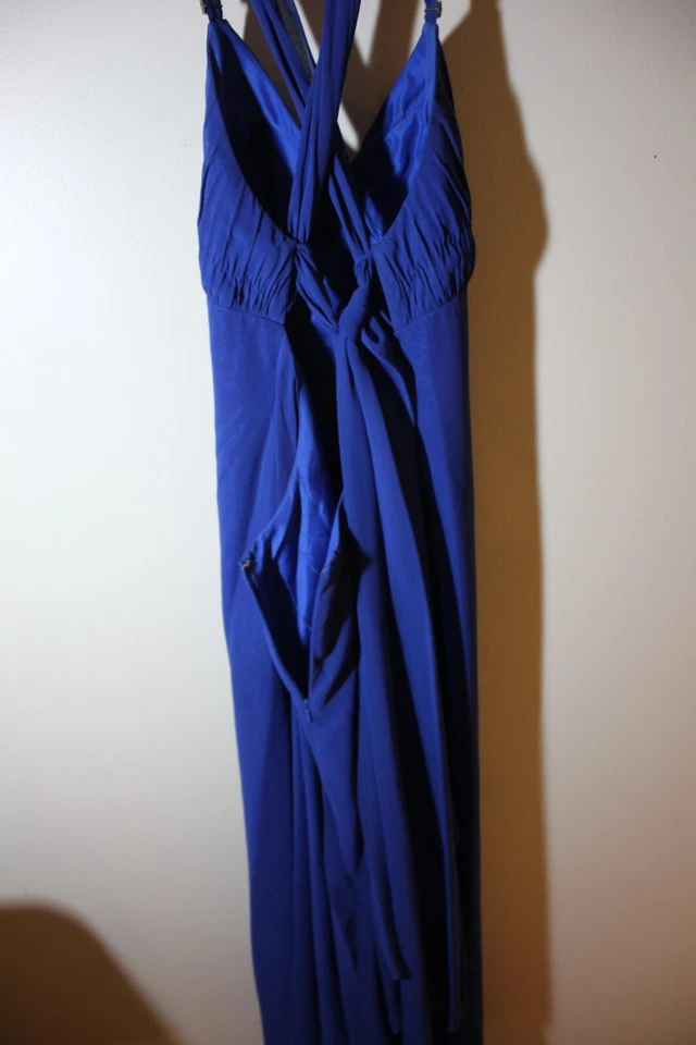 royal blue Prom Evening Bridesmaid's Dress size 10 Halter neck bare back detail - Image 3 of 4