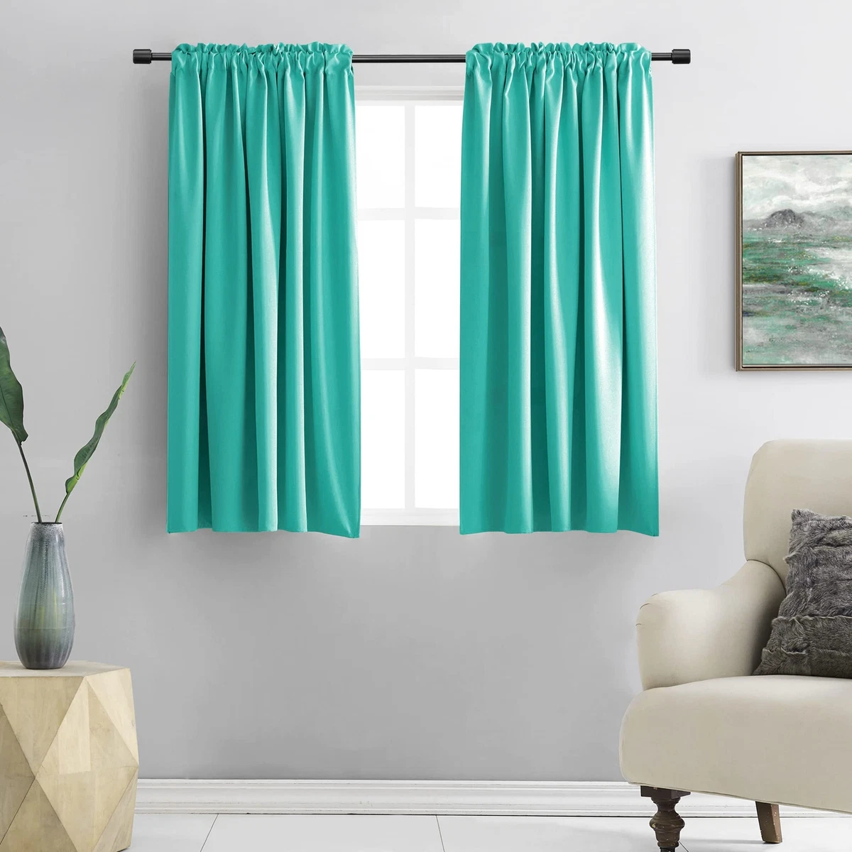 Turquoise on sale blackout curtains