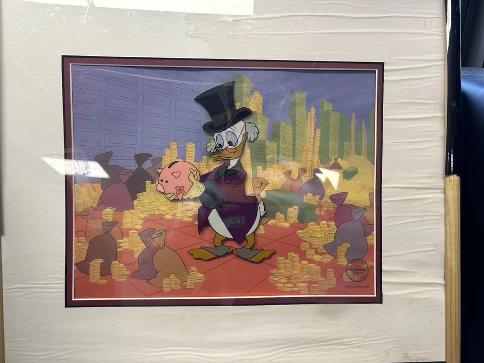 Scrooge Mcduck, 1997, seri-cel с сертификатом подлинности «Деньги в банке» с расписным фоном - Изображение 4 из 4