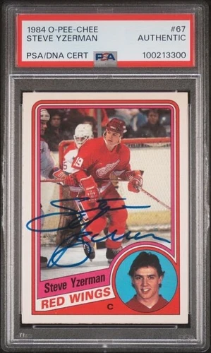 1984-85 O-Pee-Chee #49 Steve Yzerman RC Signed Rookie OPC PSA/DNA Auto