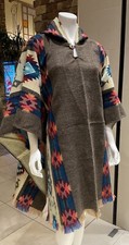 HANDMADE ALPACA WOOL PONCHO, Navajo Geometric, Very Soft And Warm, One Size