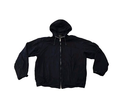 Vintage 50s Abercrombie & Fitch Men Navy Wool Zip Hooded