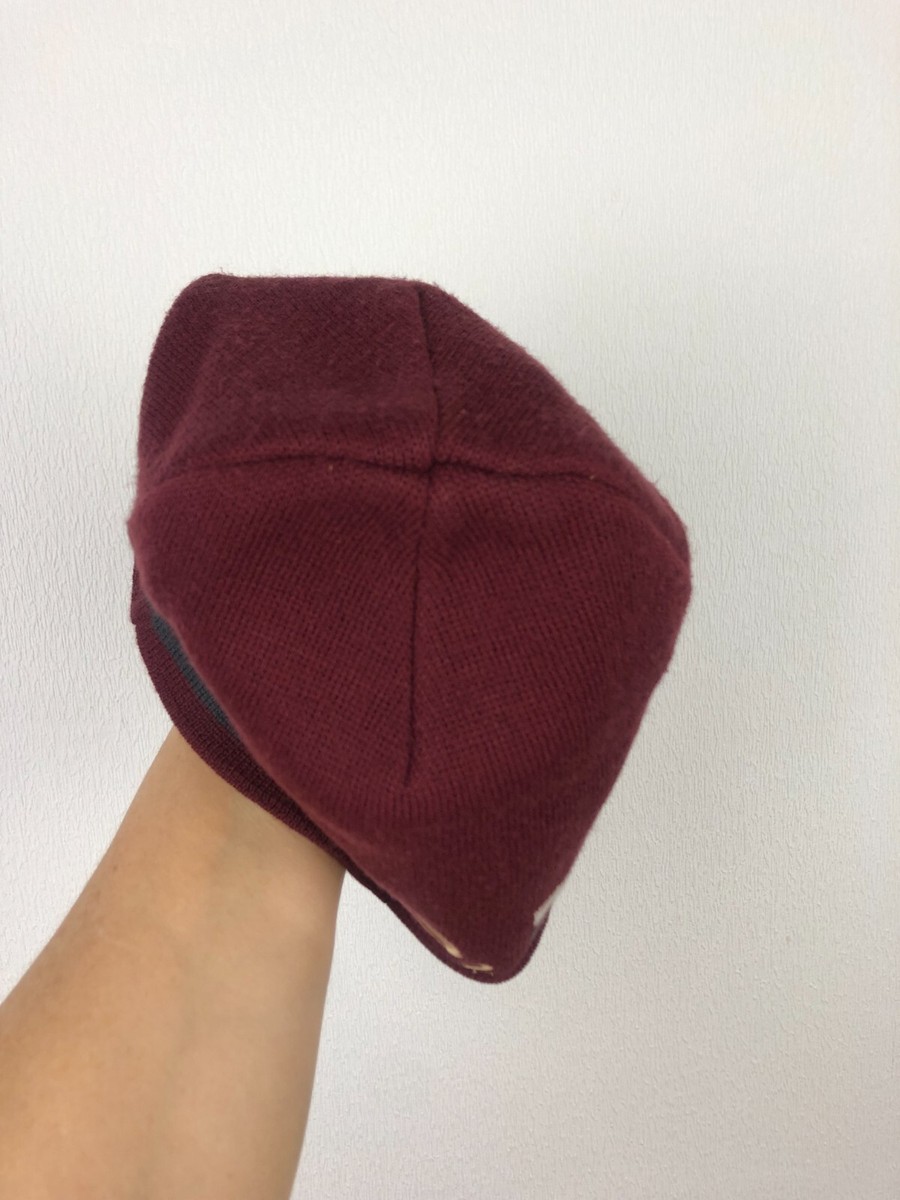 Vintage Nike Arsenal Beanie Hat Football Cap Soccer Burgundy