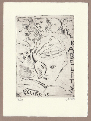 Exlibris - HANS VENT - For Kabelitz - Signed - 2006 - C3-Etching - Male Figures