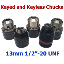 Drill Chucks Universal Keyed or Keyless 13mm 1/2″ UNF