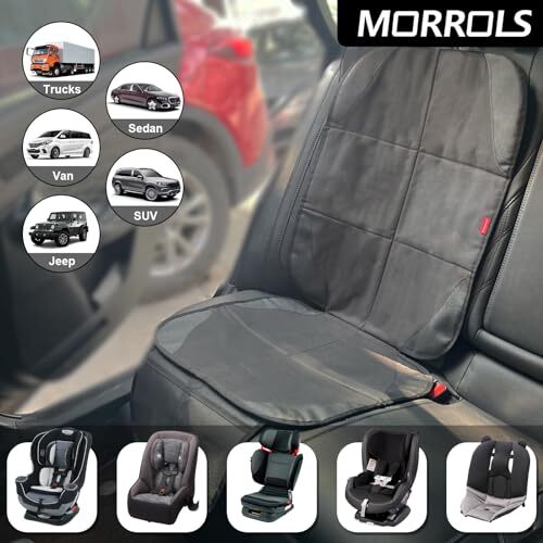 Seat Car Cover Mat Under Carseat Thick Padded Leather Fabric Protector For Child - Picture 2 of 9