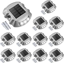 VOLISUN Solar Deck Lights Driveway Dock Lights, 12-Pack Led IP67 Waterproof O...