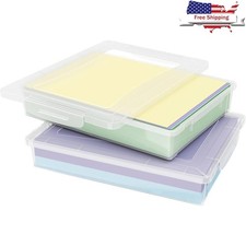 Multi-Purpose Clear Plastic Storage Boxes W/ Latching Lids Stackable Organizers