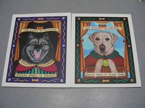 LOT OF 2 RETRO PETS 8 X 10 Krista Brooks PRINTS - Keeshond & Lanrador Retriever!