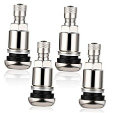 Molain 4-Piece Universal Metal Valve Stems, Silver, 11.3 mm, High-Pressure,