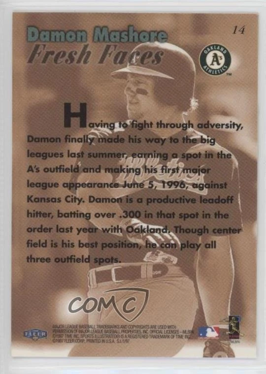 1997 Fleer Sports Illustrated Fresh Faces Damon Mashore #14 Rookie RC - Image 2 of 2