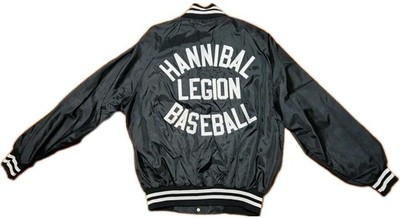 Hannibal American Legion #55 Baseball Jacket XL Snap Vintage 80s Lined Missouri