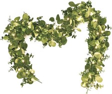 Packs 6FT Artificial Eucalyptus Garland with LED Light String, Faux Greenery