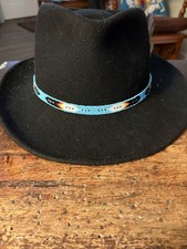Native American Vintage Beaded Hat Band Western Americana Handmade Seed Beads