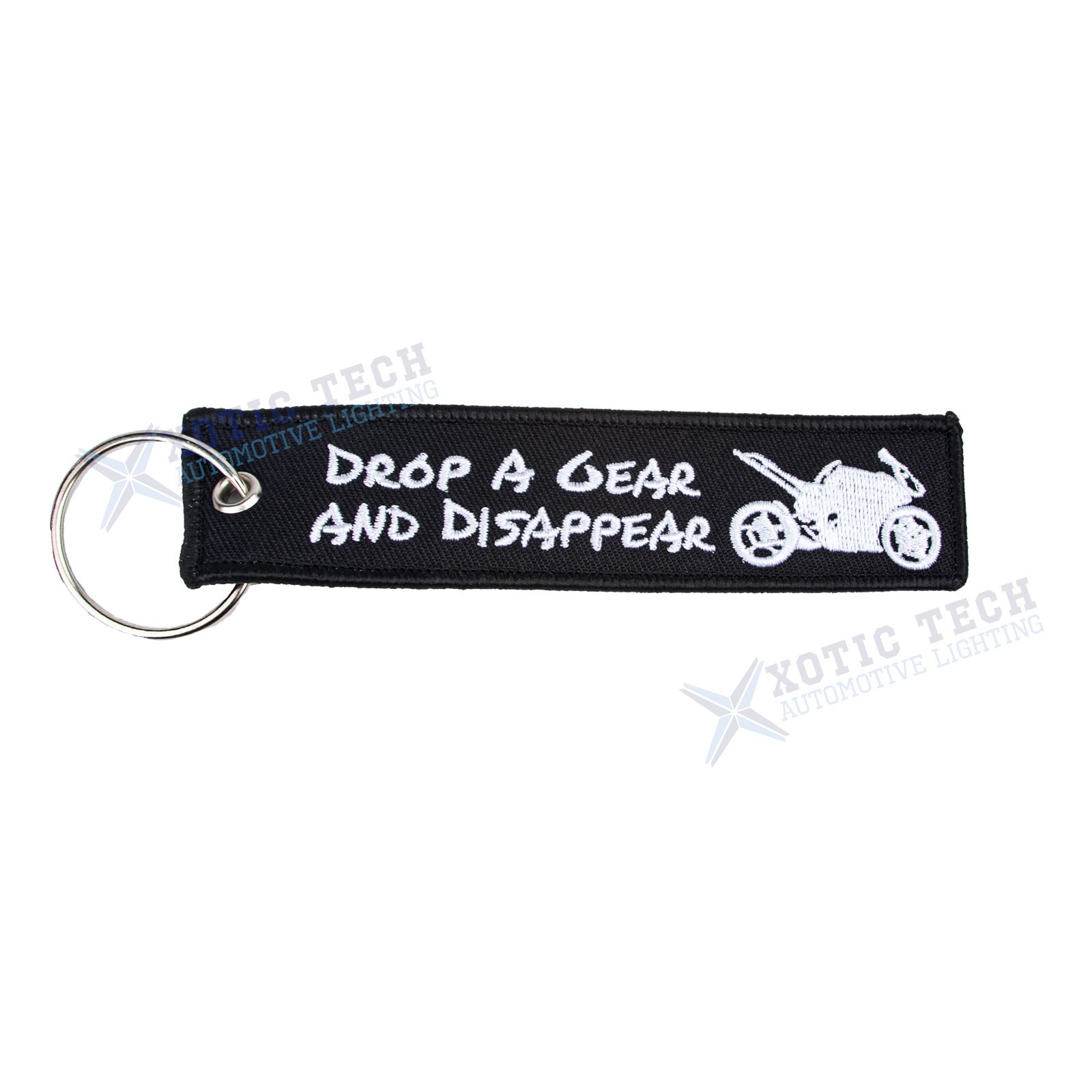 1PC Double Sided Embroidered Keychain Bike Motorcycle Key Ring Key Tag Belt Gift
