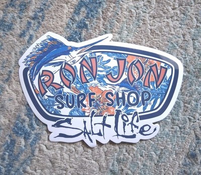 Ron Jon Surf Shop X Salt Life Marlin Sticker Decal Floral Fish 
