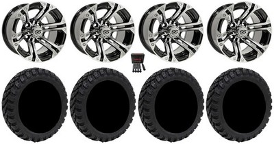GTW Specter 12'' Golf Cart Wheels Machined 20'' Nomad Tires E-Z-GO & Club Car