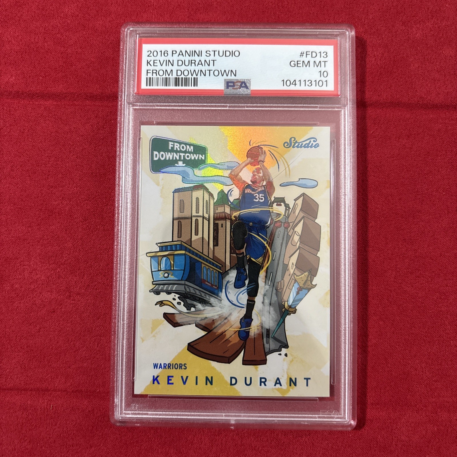 2016-17 Panini Studio Kevin Durant From Downtown Case Hit PSA 10 Warriors