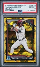 2024 Bowman Draft Sapphire Ryan Waldschmidt Yellow /75 PSA 10 Chrome 1st BDC-18