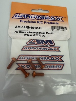 Arrowmax AM-14RH4012-O Linsenkopf Schrauben M4 x12 Orange (7075) (5)