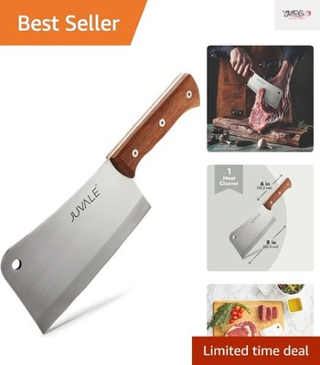 8-Inch Stainless Steel Meat Cleaver with Ergonomic Wood Handle - Chef's Choice