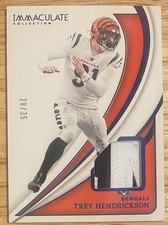 2024 Trey Hendrickson Cincinnati Bengals Immaculate🔥RARE SP 2 COLOR PATCH /35🔥