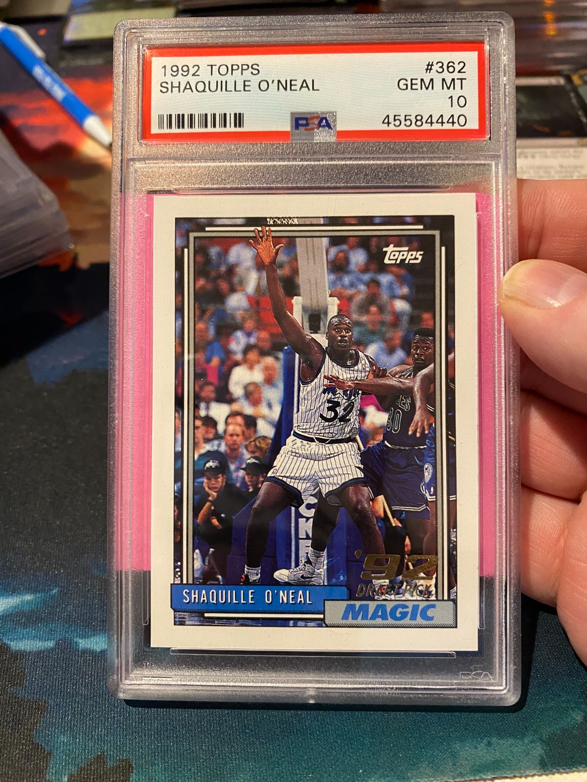 1992 Topps Shaquille O'neal PSA 10 Rookie Card view 3