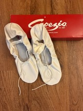 Capezio Teknik Ballet Slippers Full Sole Leather Style 200 White Adult Sizes