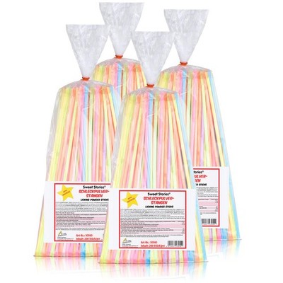 Sweet Stories Schleckpulverstangen 200 Stück - mit Traubenzucker (4er Pack)